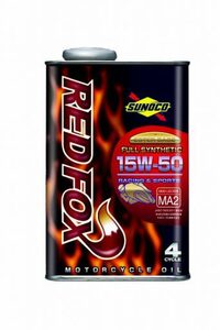 送料無料！　SUNOCO　REDFOX　スノコ　レッドフォックス　15W-50　全合成　Full Synthetic(エステルベース） 1L缶ｘ10　二輪エンジンオイル