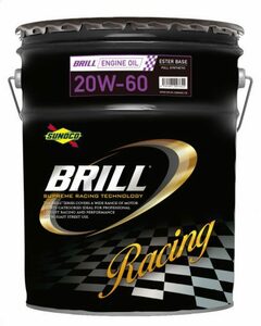 送料無料！　SUNOCO　BRILL　スノコ　ブリル　20W-60　FULL　SYNTHETIC（エステルベース）　 20L缶　レーシング・エンジンオイル