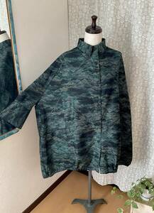  pine . pattern Ooshima big shirt over blouse free size silk kimono remake hand made 