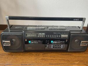 ♪♪AIWA CS-W510 FOOT WORK ダブルラジカセ　アイワ　Wカセット　昭和レトロ　Y-45♪♪