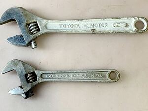 k9014 monkey wrench 2 ps TOYOTA MOTOR 200mm/150mm MFD.BY Y.S. OSAKA used free shipping 