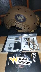 Team Wendy EXFIL carbon bump helmet rail2.0 size2 L/XL coyote チームウェンディ　カーボンヘルメット　コヨーテ　ヘルメットライト