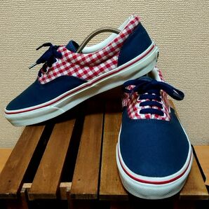 【極美品】VANS ERA / バンズ エラ / ネイビー × 赤チェック / 27,5cm / 