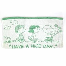 スヌーピー のびのびタオルピローケース （フラワー） グリーン 枕カバー 西川 SNOOPY_画像2