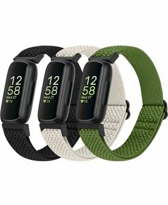 Fitbit Inspire 3/Inspire 2/Inspire/Inspire HR/Ace 2/Ace 3 バンドと互換性あり、伸縮性　交換用リストバンド3本