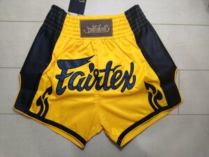 【新品】【Fairtex】キックボクシング　ムエタイ　パンツ　黄色　(Sサイズ)