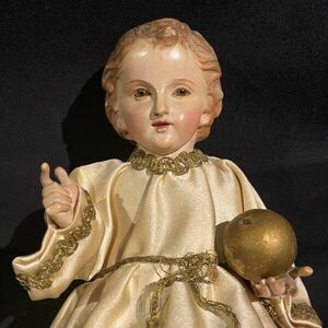 19世紀 幼子イエス キリスト像 イタリア ナポリ アンティーク 聖人像 聖品 宗教美術 教会　