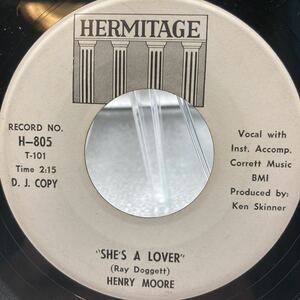 再生良好 EP Henry Moore (7) She's A Lover Henry Moore Hermitage Records H-805 Viny 1963 Funk / Soul