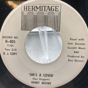 再生良好 EP Henry Moore (7) She's A Lover Henry Moore Hermitage Records H-805 Viny 1963 Funk / Soul