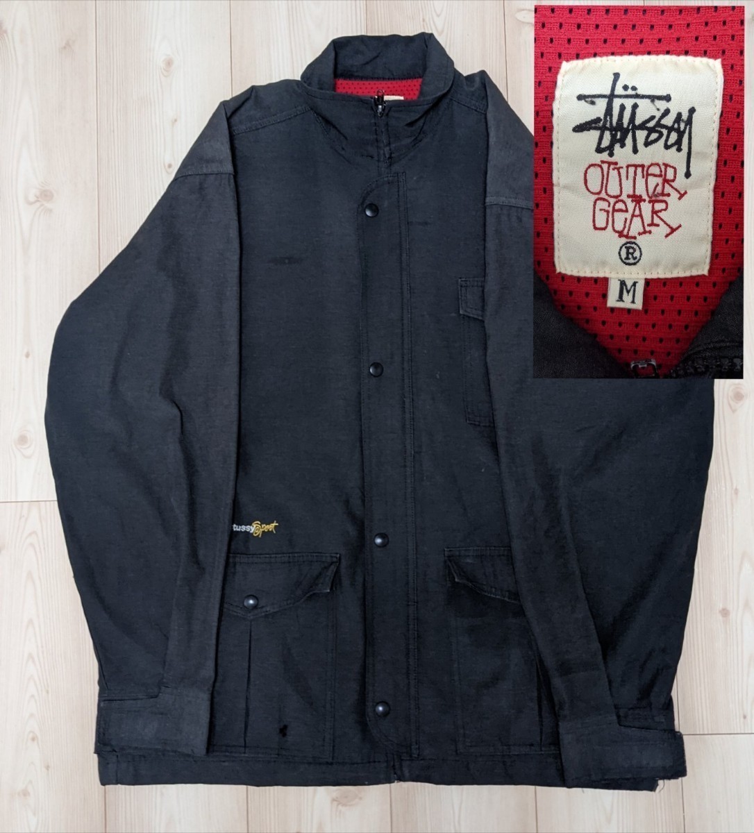 old stussy outdoor 90´s ハーフジップ フリース M-