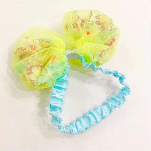 [ new goods unused ]fafafefe hair band neon yellow fluorescence big ribbon .... artificial flower american Kids colorful .. lovely 