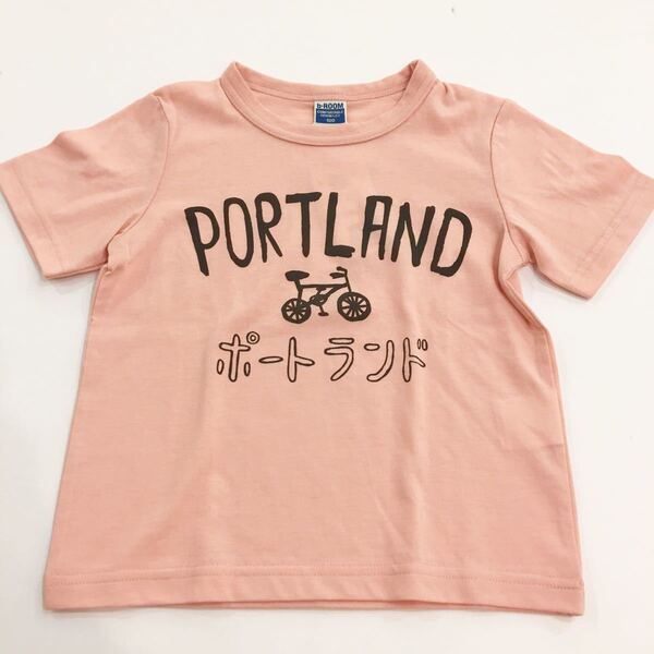 【新品未使用】b.ROOM ビールーム 半袖 Tシャツ ピンク ポートランド 自転車 キッズ 100cm おしゃれ 個性的 カタカナ ナルミヤ