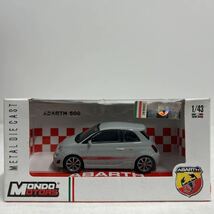 MONDO MOTORS 1/43 ABARTH 500 モンドモータース アバルト グレー ミニカー モデルカー FIAT500 フィアット_画像1