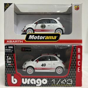 ABARTH 500 #49 1/43 ミニカー 2台セット Motorama burago アバルト アセットコルセ アセットコルサ モデルカー FIAT フィアット