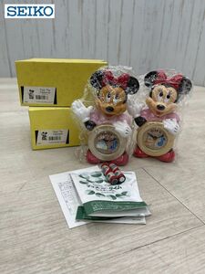 新品 展示品 セイコークロック ディズニータイム 目ざまし時計 FD540A FD541A 2個 まとめて Disney Time ミニーマウス 即日配送