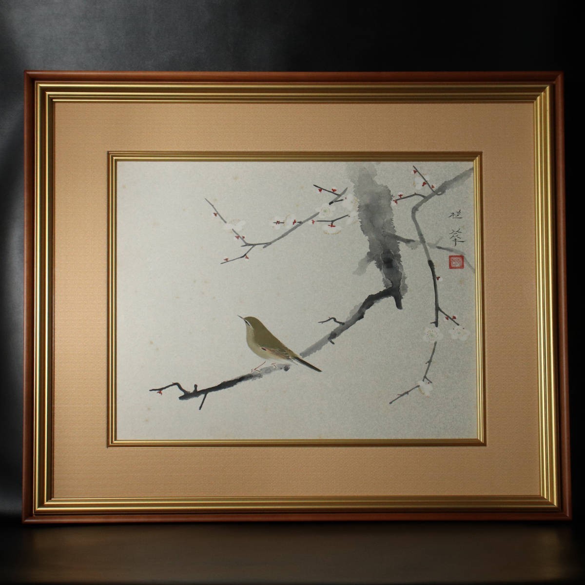 【真作】■ 金島桂華 ■ ｢鶯｣日本画/真作保証 230807008, 絵画, 日本画, 花鳥, 鳥獣