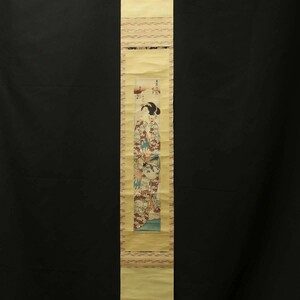 Art hand Auction [Reproduction] ■ Utagawa Kunisada (Toyokuni III) ■ Paper book, Ukiyo-e painting of beautiful women, scroll mounting Tanabata beauty 230724005, Painting, Ukiyo-e, Prints, Portrait of a beautiful woman
