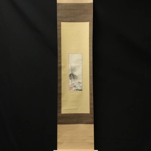 [Authentic] ■ Gyokudō Kawai ■ Hand-painted Japanese painting on paper Keimura Kida (Box inscription: Shuji Kawai) 230123029, Painting, Japanese painting, Landscape, Wind and moon