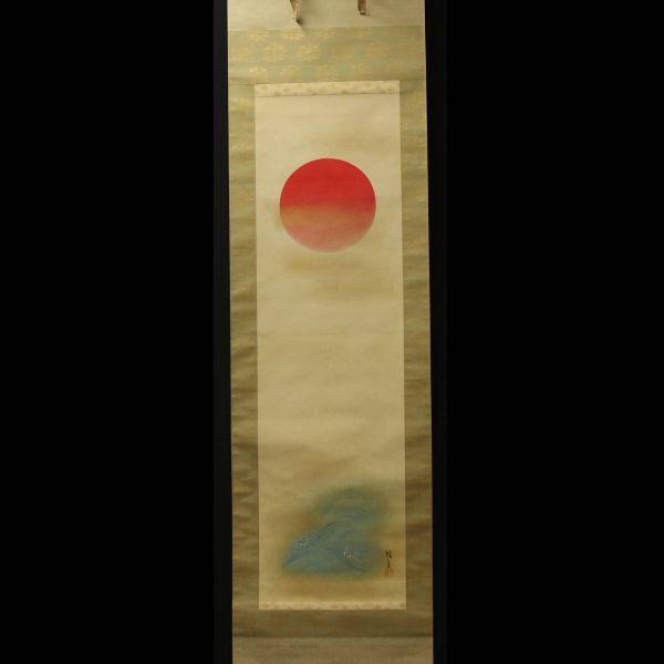 [Authentic] ■ Tatehiko Suga ■ Silk painting, hand-painted Japanese painting Asahi 230203010, Painting, Japanese painting, Landscape, Wind and moon