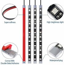 (B) バイク用 LEDテープライト 防水IP65 RGB LED イルミネーション ライト 車用 車 シリコン チューブ 15色 リモコン_画像5
