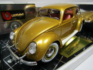 Volkswagen 1/18 フォルクスワーゲン ビートル Type1 Made in Italy イタリア製 GOLD 金 BAG VW Beetle FLAT4 オーバルウインドウ バグ ６V