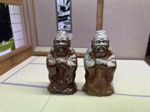 孔子 備前焼 置物 2個セット ① お土産 岡山土産 名産品 日本六古窯 こうし　儒教　儒学