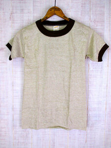 80's 　SPORTWEAR　デッドストック　Tシャツ　霜降りブラウン　リンガーT　ボーイズサイズ　L　14-16　USA製