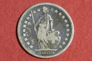 スイス　1/2フラン 銀貨　1901年　18.2mm　コイン 硬貨