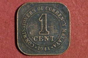 マラヤ　1セント　1941年　21mm　コイン 硬貨