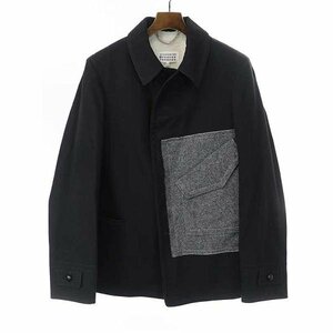 Maison Martin Margiela10 mezzo n Martin Margiela 21AW Memory Of подкладка боа шерсть Blend жакет пальто черный ITXJYKUC93W4