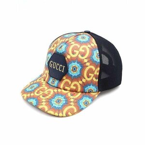 GUCCI グッチ 22SS 100周年記念 カレイドスコープレザーメッシュキャップ ミックスカラー サイズ:XL メンズ ITJC28WTKJBU