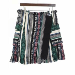 sacai サカイ 22SS Rug Jacquard Knit Skirt ラグジャガードニットスカート ミックスカラー サイズ:3 レディース ITORBE7HPZZU