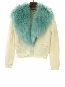 GUCCI Gucci 22AW wool cashmere Blend fur knitted cardigan ivory XS ITYAIRYKDRRW