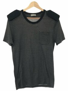 Dior HOMME ディオールオム 07SS エポレットボーダーTシャツ ブラック S IT2TTHCS5DG4