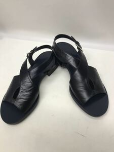 【未使用に近い】23.5相当　JIL SANDER ジルサンダー ストラップサンダル レザー ネイビー　サイズ36 1/2