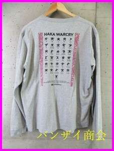 0101m10◆良品です◆CANTERBURY カンタベリ－【ハカ HAKA WARCRY】長袖Tシャツ L/カットソー/ラガーシャツ/ラグビー/ワールドカップ