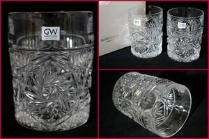 【NARUMI/ナルミ】GLASS WORKS『ペアオールドファッショングラス』300ccサイズ《未使用》日本/チェコ製/２客/カット模様/GW/BVT3256