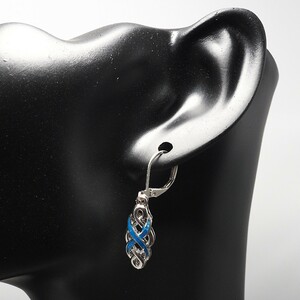 blue o pearl silver earrings 