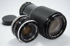 【外観特上級】キャノン2本セット CANON ZOOM FD 70-210mm F4/FL 50mm F1.8　#t7956