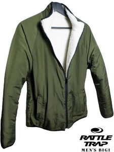 ◆RATTLE TRAP（MEN'S BIGI） リバーシブル フリースジャケット オフホワイト/カーキ L ラトルトラップ フリース ブルゾン 1piu1uguale3◆