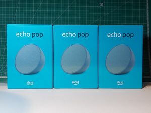 3台セット Echo Pop (エコーポップ) - コンパクトスマートスピーカー with Alexa｜ティールグリーン