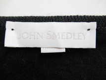 英国製 JOHN SMEDLEY ジョン スメドレー Uネック ハイゲージ 長袖 ニット セーター メリノウール トップス S ブラック 黒_画像3