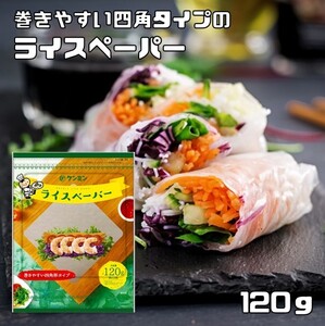 ライスペーパー 120g 四角いタイプ ケンミン 生春巻きの皮 健民 エスニック食材 ベトナム料理 お米の皮 グルテンフリー