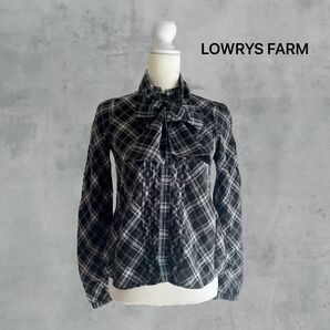 【LOWRYS FARM】バンドカラー　チェックシャツ