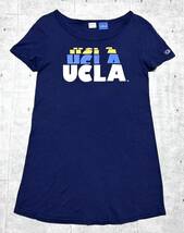 チャンピオン UCLA カレッジロゴ 4段ロゴ ロング Tシャツ 半袖　　Champion レディース プリントタグ トリコタグ 80年代 復刻 玉8163_画像1
