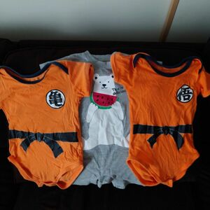 ベビー服 半袖 ドラゴンボール他ロンパース3着セット 90