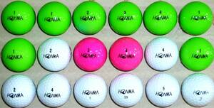 ロストボール HONMA(本間) D1他 グリーンボール他 18ケセット サイト内のゴルフボール組合せにて2セット(36個)まで同梱可能