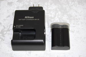 通電確認済　Nikon ニコン 純正 チャージャー MH-25　/　純正 バッテリー EN-EL15　充電器　電池　カメラ アクセサリー