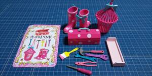 リーメント 中古 恋するPiNK 日曜日もピンク色 ミニチュア 恋するピンク 工具 工具箱 レインブーツ ガーデニングブーツ ぷちサンプル