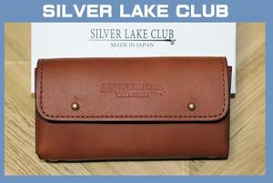  free shipping special price prompt decision [ unused ] SILVER LAKE CLUB * oil leather pouch * silver Ray k Club made in Japan 130687 North America production cow leather bag chocolate 